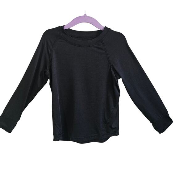 Primary Per4orm Kids Size 4-5 Long Sleeve Tee Shirt Solid Black Sporty Basic - Picture 1 of 4